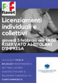 WEBINAR "LICENZIAMENTI INDIVIDUALI E COLLETTIVI" GIOVEDI' 3 FEBBRAIO P.V. ORE 14.00 